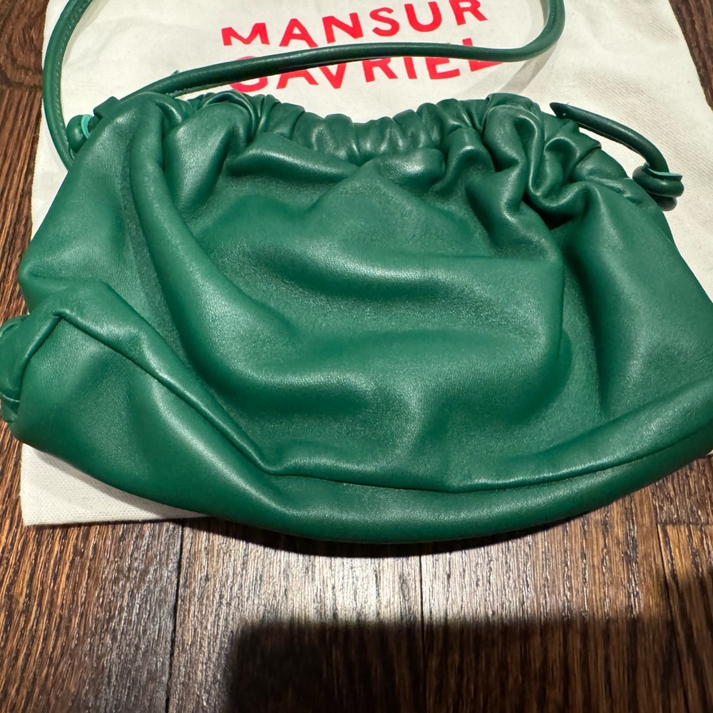 Mansur Gavriel Green Crossbody Bag with Slouchy Design